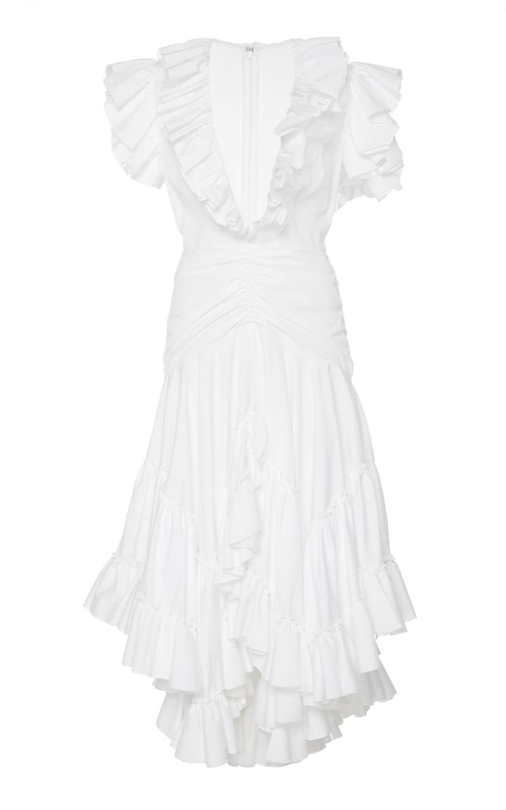 Giambattista Valli Ruffle V-neck Dress