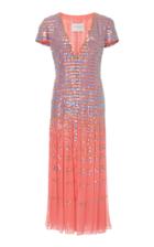 Carolina Herrera Matchstick Embroidered Midi Dress
