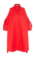 Hellessy Tania Open-shoulder Cotton-blend Faille Dress