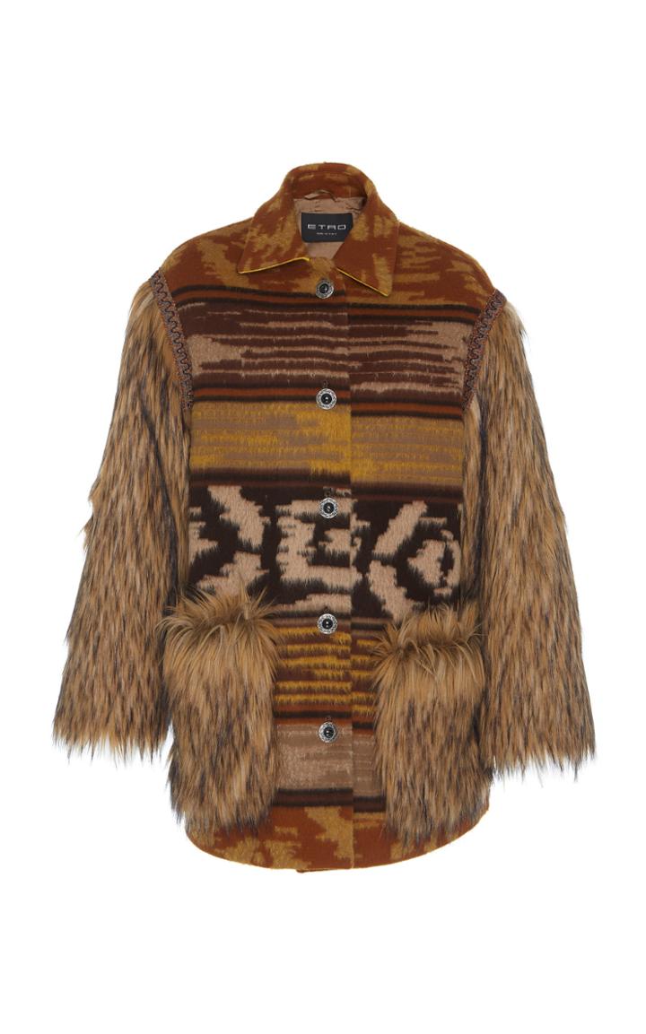 Etro Faux Fur Sleeve Jacket