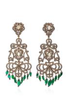 Sanjay Kasliwal One-of-a-kind Diamond And Emerald Drops Earrings
