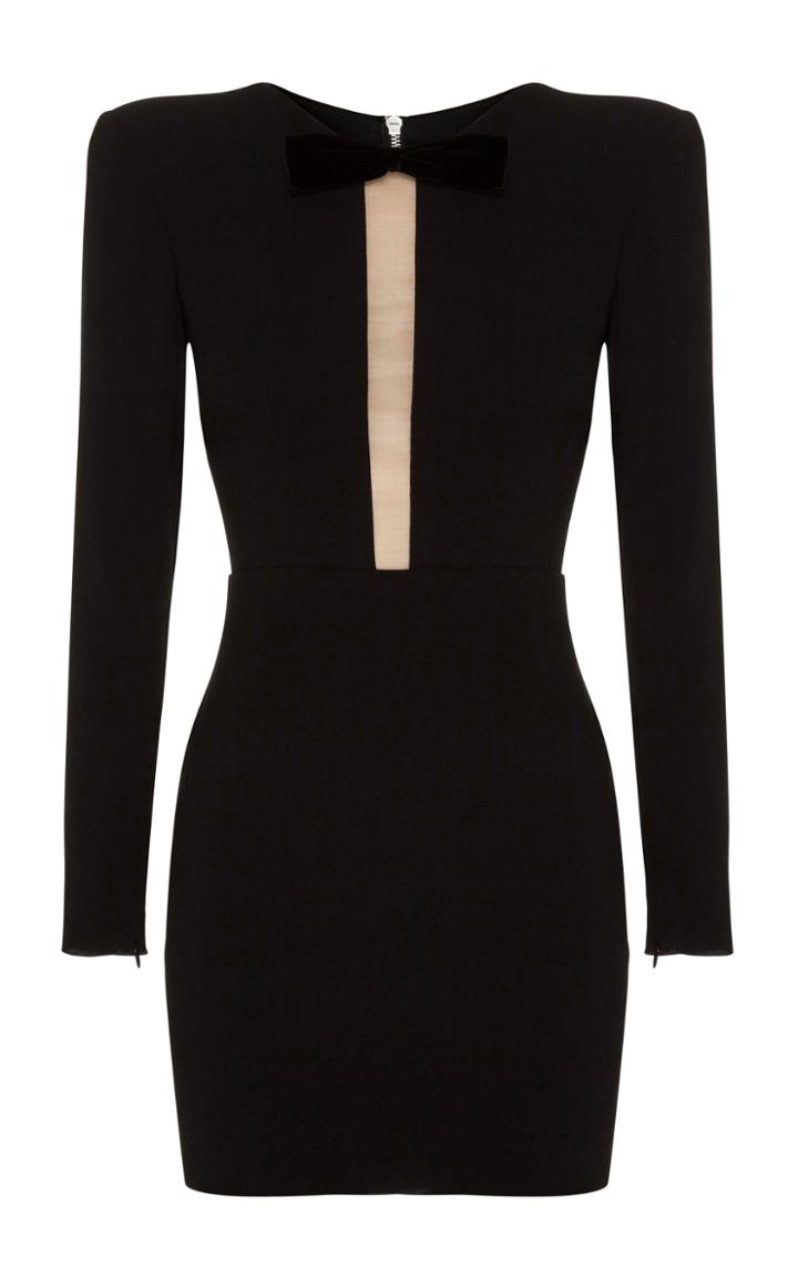 Alex Perry Jax Satin Crepe Long Sleeve Mini Dress