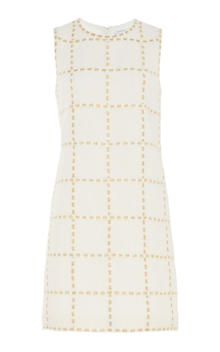 Moda Operandi Andrew Gn Check-detailed Wool Mini Shift Dress