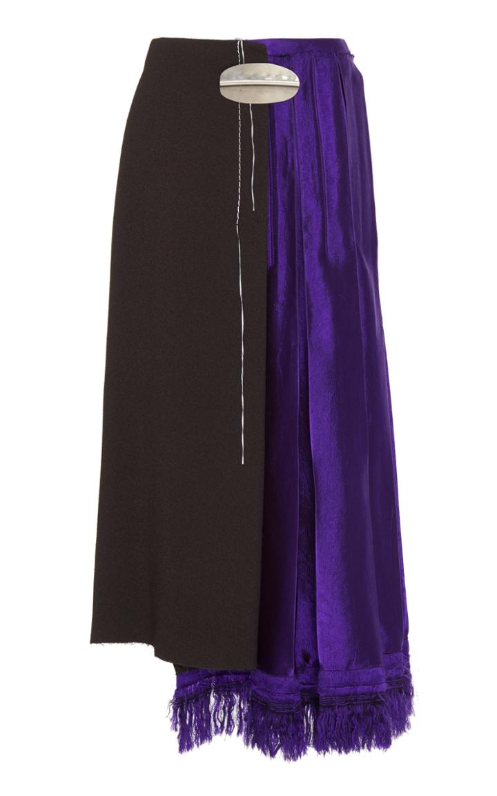 Marni Double Sable Satin Midi Skirt