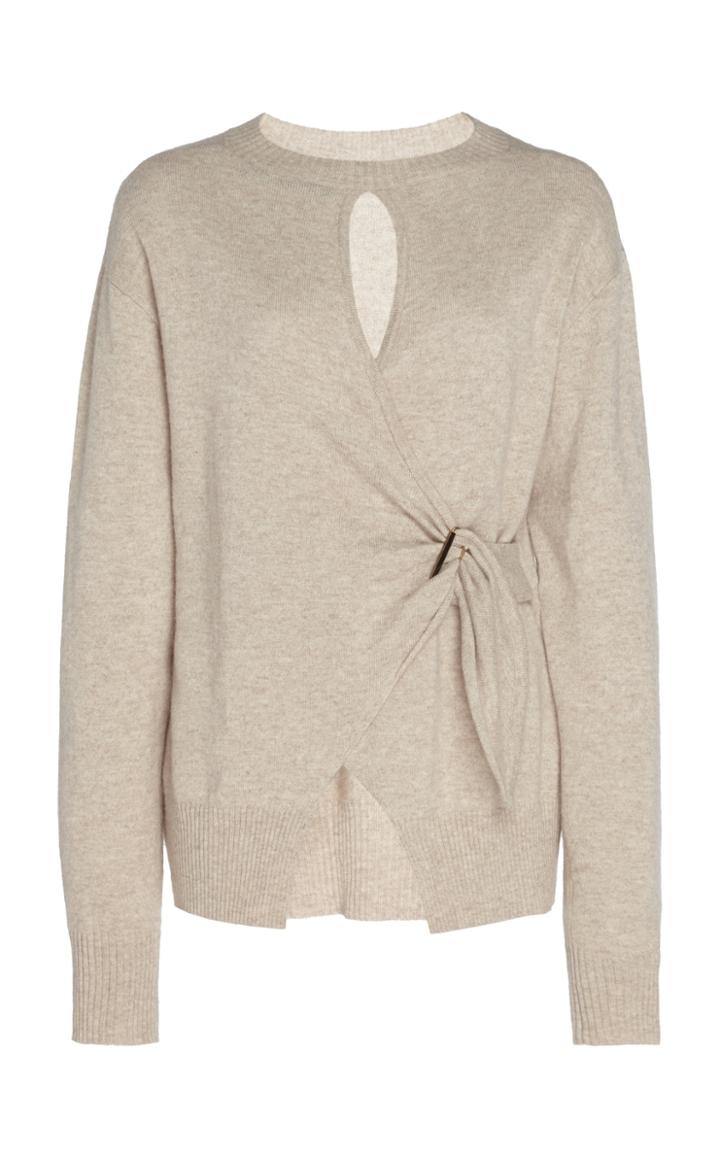 Christopher Esber Wrap-effect Wool And Cashmere Sweater