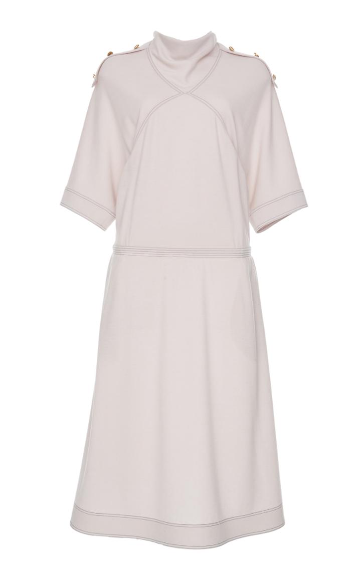 Agnona Wool Cashmere Top Stitch Detail Dress