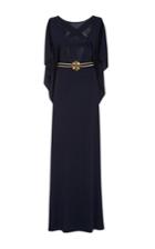 Alberta Ferretti Jersey Bateau Neck Belted Gown