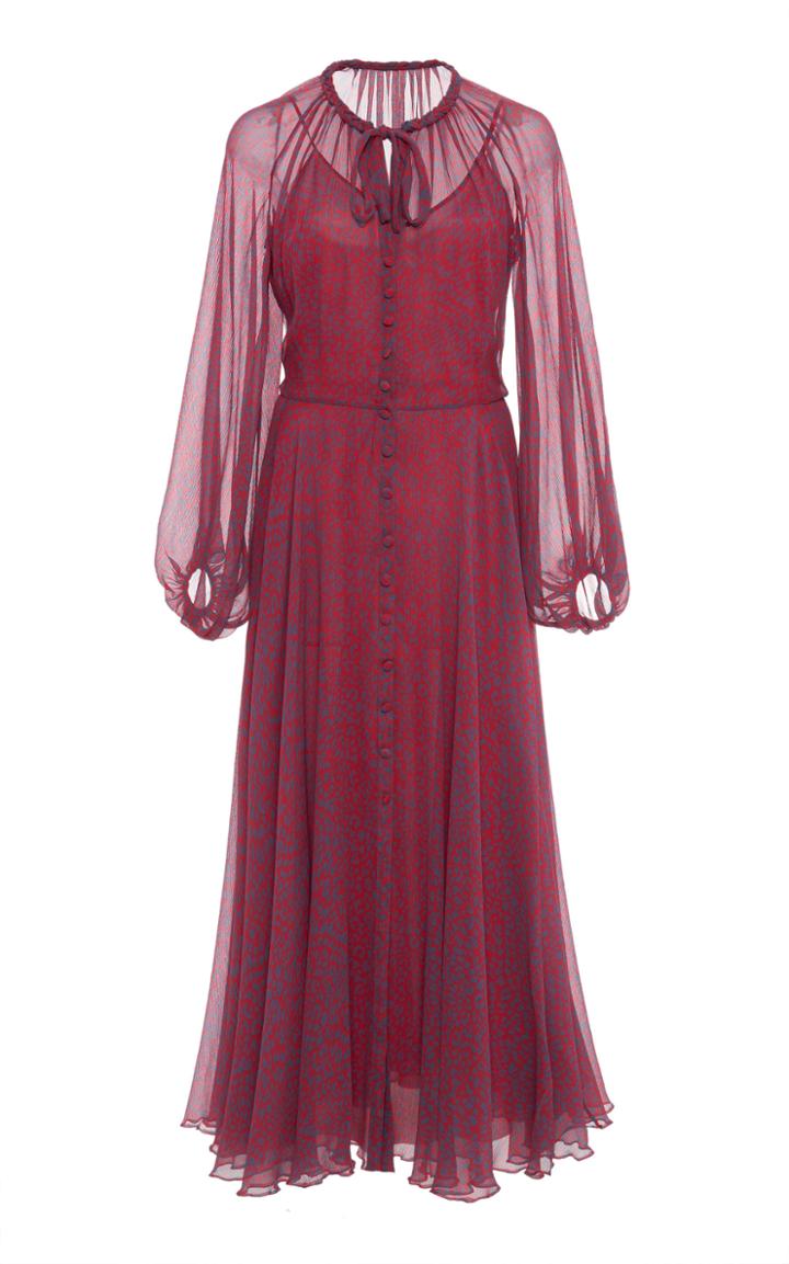 Moda Operandi Luisa Beccaria Pussy-bow Printed Dress