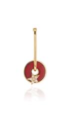 Foundrae Red Star 18k Gold Enamel And Diamond Earrings