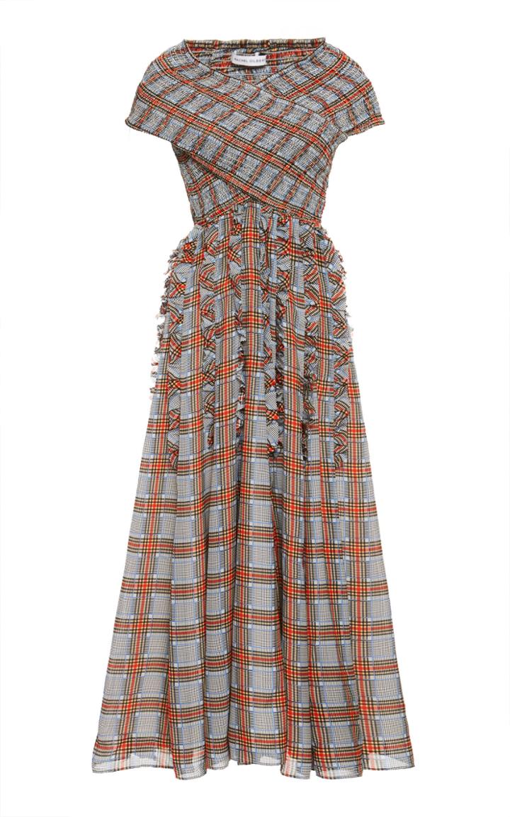 Moda Operandi Rachel Gilbert Cordelia Gingham Print Ruffle-embellished Crepe Dress S
