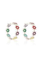 Colette Jewelry 18kt White Gold Multicolored Enamel Star Hoops