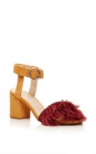 Maison Pre Block Heel Feather Shoes