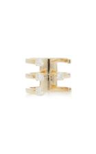 The Last Line 14k Yellow Gold And Diamond Cuff Ring