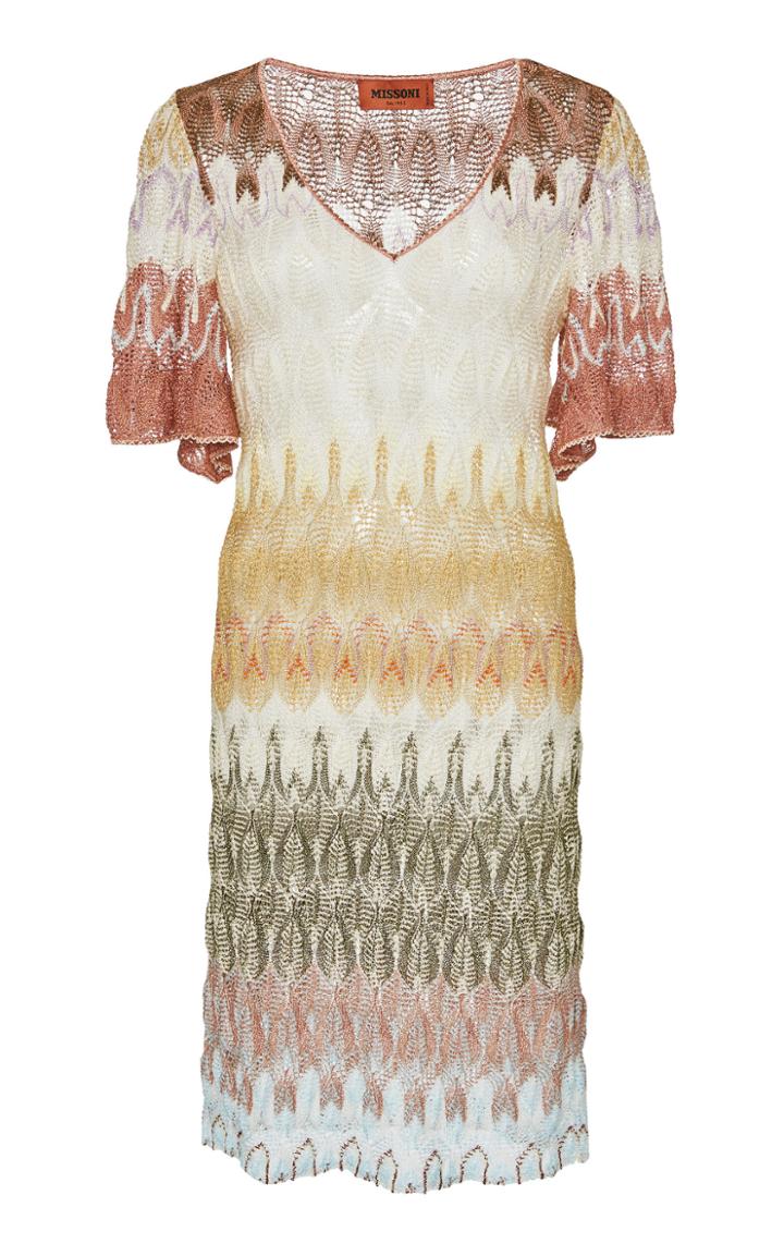 Missoni V-neck Crochet-knit Dress