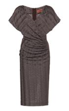 Moda Operandi Missoni Ruched Wrap-effect Striped Wool-blend Dress