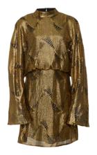Sally Lapointe Stitched Sequin Dolman Mini Dress