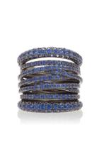 Sidney Garber Blue Sapphire Tall Scribble Ring