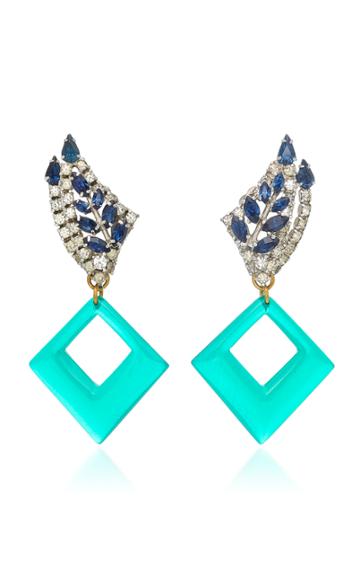 Lulu Frost M'o Exclusive Vintage Crystal And Glass Drop Earrings
