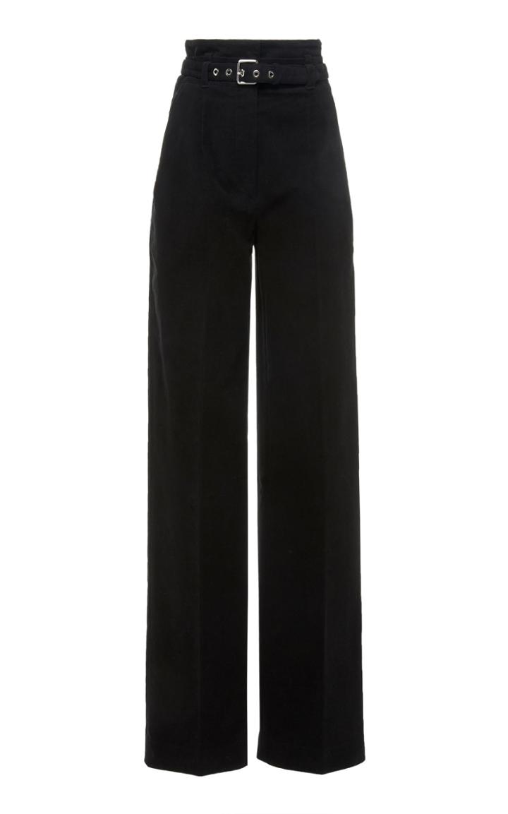 Proenza Schouler Belted High-rise Cotton-blend Pants