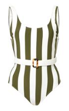 Solid & Striped The Anne Marie Belted Striped One-piece Swimsuit
