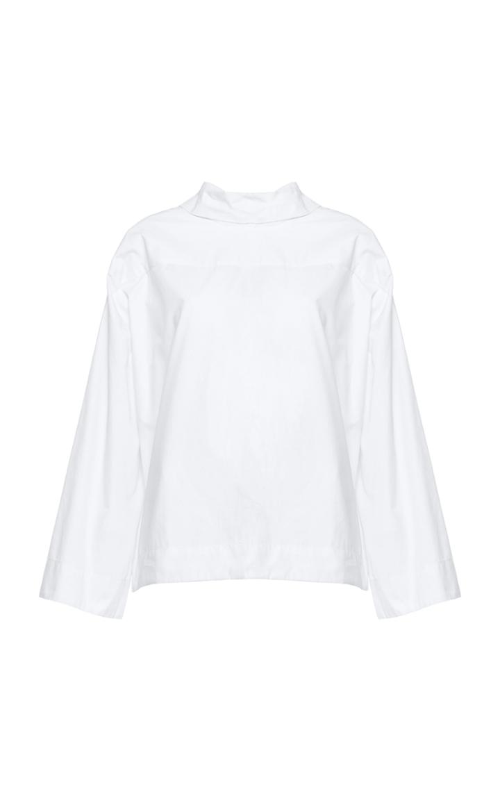 Moda Operandi Studio Cut Tie-accent Poplin Top