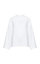 Moda Operandi Studio Cut Tie-accent Poplin Top