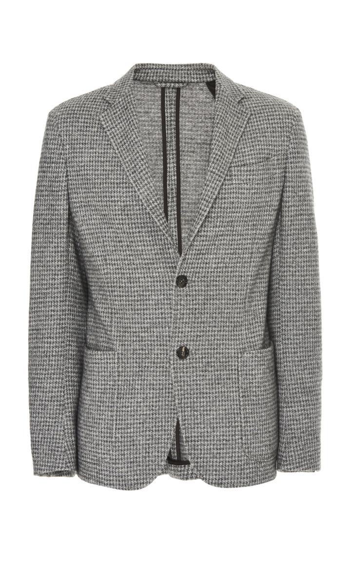 Ermenegildo Zegna Houndstooth Cashmere And Silk-blend Blazer