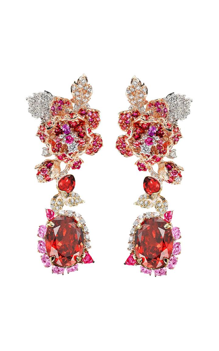 Moda Operandi Anabela Chan 18k Rose Gold Ruby Rose Earrings