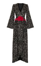 Rasario Deep V Sequin Gown