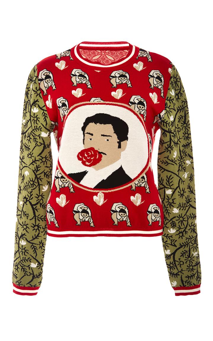 Tak.ori Red Cameo Sweater
