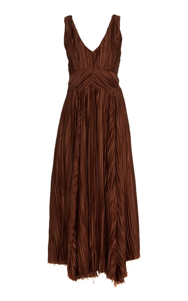 Cult Gaia Angela Silk-effect Pliss Empire Dress