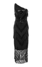 Christian Siriano Sequin Lace One Shoulder Dress