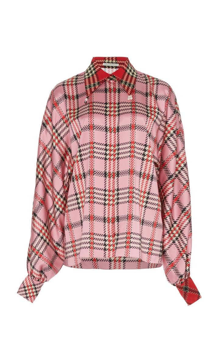 Emilia Wickstead Pertulia Plaid Silk Blouse