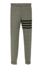 Thom Browne Cropped Checked Wool-crepe Straight-leg Pants