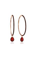 Moda Operandi Nina Runsdorf The Artist Garnet And Chocolate Brown Enamel Large Hoops