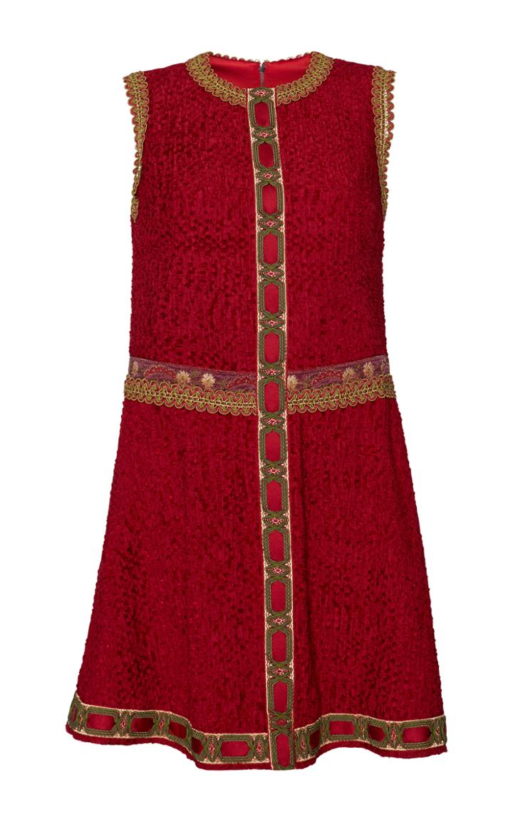 Dolce & Gabbana Embroidered Tweed Mini Dress