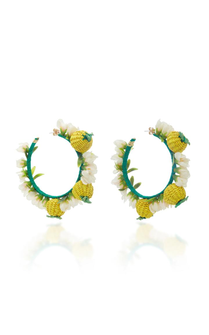 Mercedes Salazar Gold-plated Raffia Hoop Earrings