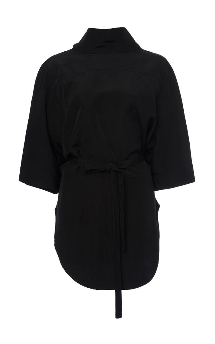 Moda Operandi Jil Sander Mako Asymmetric Crepe De Chine Top Size: 34