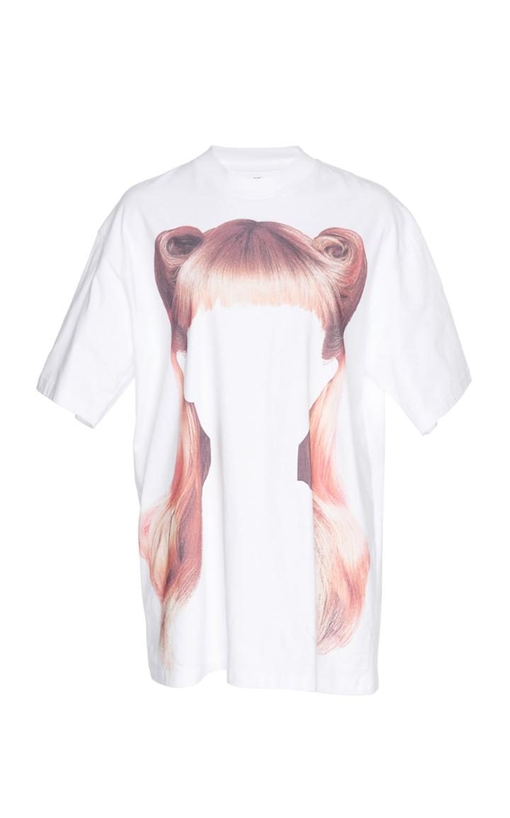 Pushbutton Printed Cotton T-shirt