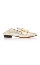Bally Janelle Collapsible Metallic Leather Loafers