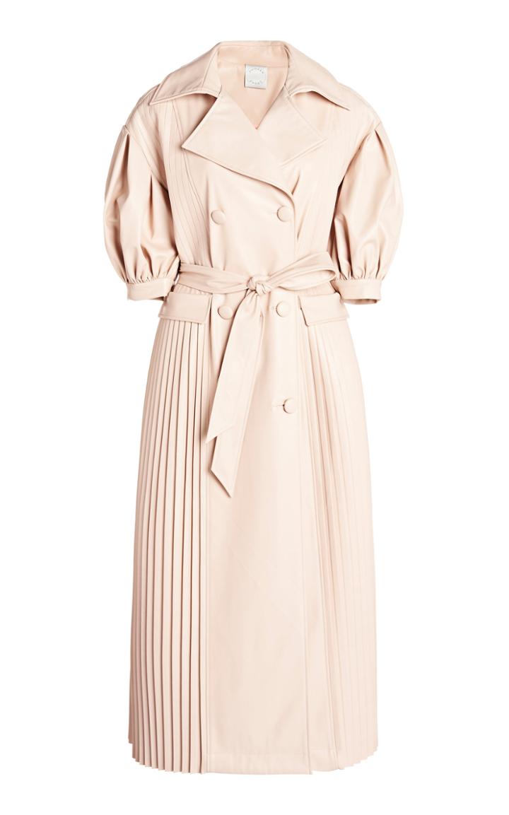 Moda Operandi Huishan Zhang Gaia Pleated Gabardine Trench Coat