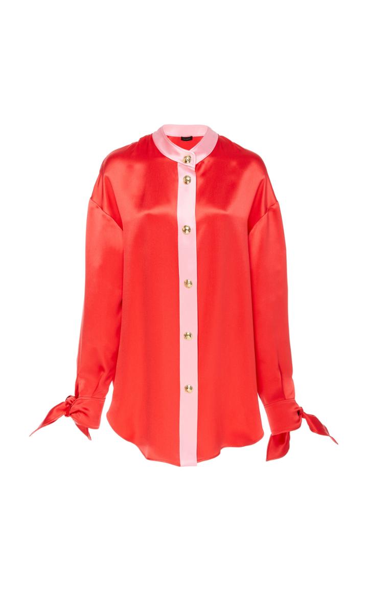 Escada Silk Mock Neck Blouse
