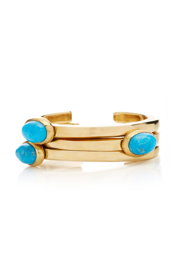 Moda Operandi Lisa Eisner Kingman Turquoise Side Bangle Set