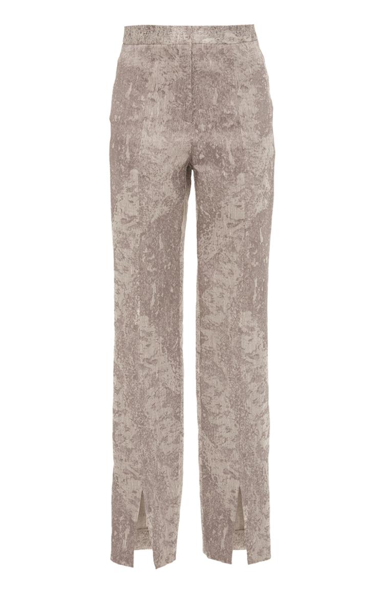 Yeon M'o Exclusive: Manon Ankle Slit Jacquard Trouser