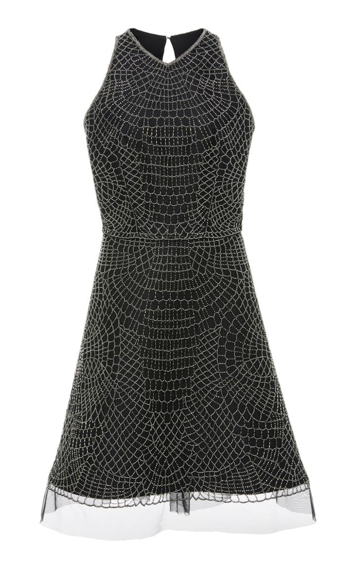 Joanna Mastroianni Hand Beaded Racer Flare Dress