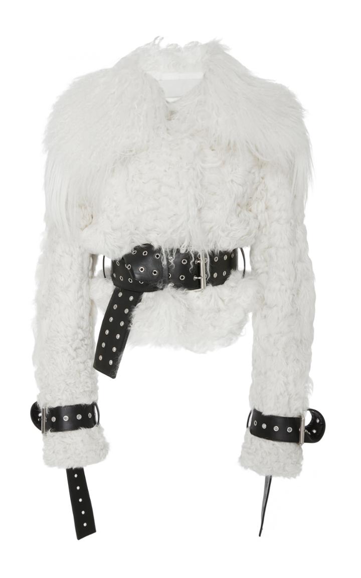 Monse Shearling Bomber With Belts