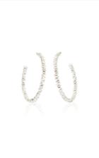 Moda Operandi Suzanne Kalan 18k White Gold Fireworks Signature Hoop Earring