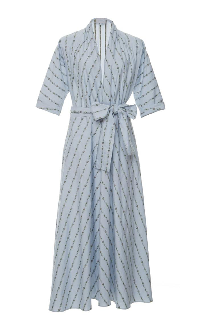 Luisa Beccaria Cotton Fil Coupe Wrap Dress