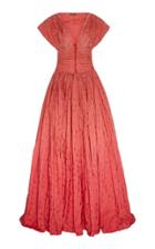 Zac Posen Silk-faille V-neck Gown