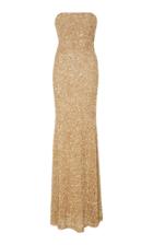 Semsem Beaded Strapless Gown